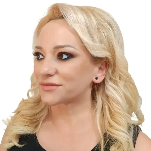 Cercei Kaskadda din Aur de 14k, Tip Surub cu Perle Naturale Negre, Calitatea AAA, de 5-6 mm