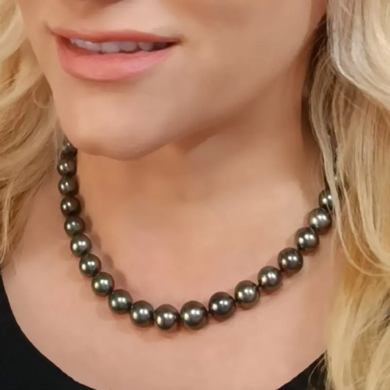 Colier perle Tahitiene 9–11 mm, aur alb 14K | KASKADDA® Colier perle Tahitiene 9–11 mm, aur alb 14K | KASKADDA®