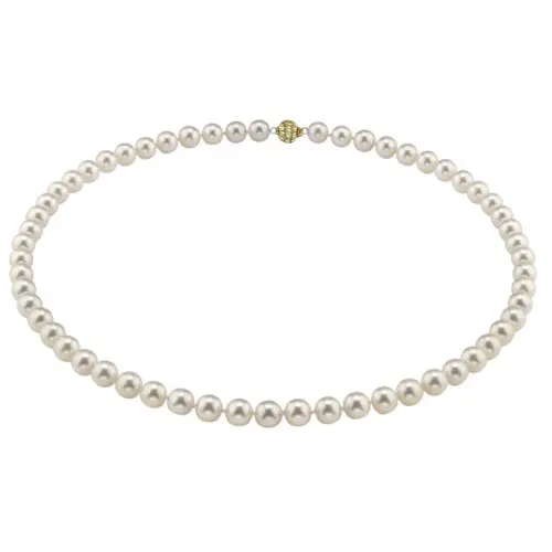 Colier Perle Akoya Japoneze 7,5–8 mm, Calitate AAA, Închizătoare Aur Galben 14K | KASKADDA®