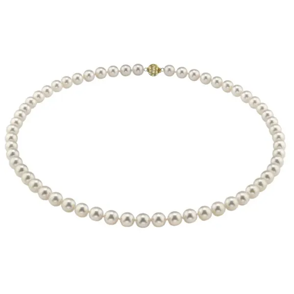 Colier Perle Akoya Japoneze, 7,5–8 mm, Aur Galben 14K,| KASKADDA®