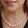 Colier Perle Akoya Japoneze, 7,5–8 mm, Aur Alb 14K | KASKADDA®