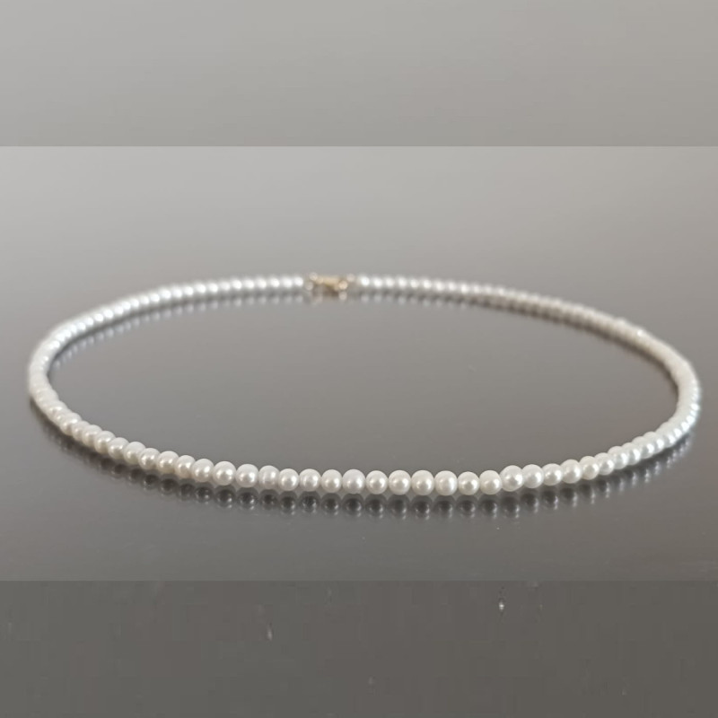 Colier Perle Mici, Rare, 3–4 mm, Aur 14K, Calitate AAA | KASKADDA® Colier Perle Mici, Rare, 3–4 mm, Aur 14K, Calitate AAA | KASKADDA®