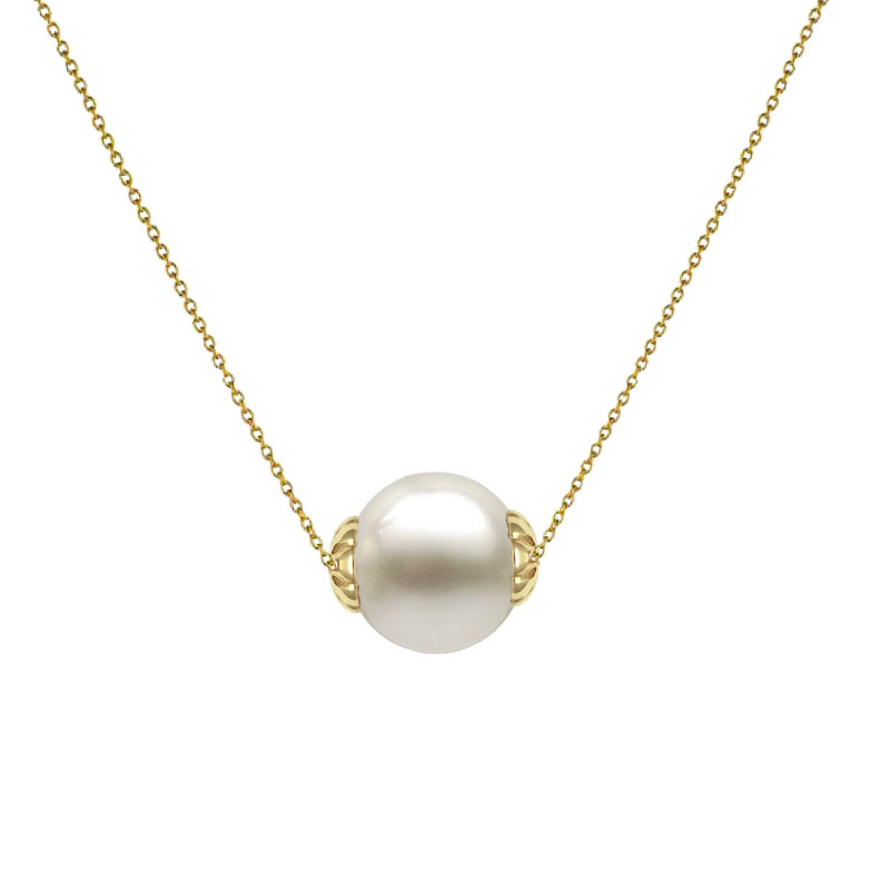 Colier Perla Naturala Alba 7–8 mm, Aur 14K | KASKADDA® Colier Perla Naturala Alba 7–8 mm, Aur 14K | KASKADDA®