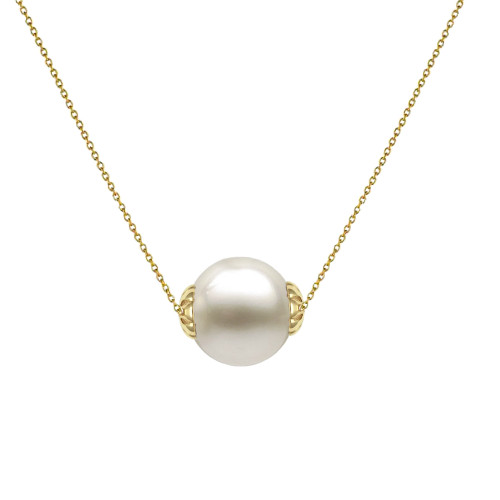 Colier Perla Naturala Alba 9–10 mm, Aur 14K | KASKADDA®