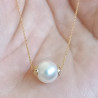 Colier Perla Naturala Alba 9–10 mm, Aur 14K | KASKADDA®