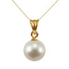 Colier Perla Naturală Albă, 8 mm, Aur 14K | KASKADDA®
