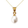 Colier cu Perlă Naturală Albă 6/8 mm, Calitate AAA, Aur 14K – KASKADDA®