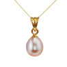 Colier Perla Naturala Lavandă 6/8 mm, Aur 14K (aur 585) | KASKADDA®