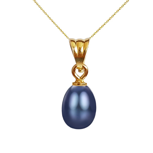 Colier cu Perlă Naturală Neagră, 6/8 mm, AAA | KASKADDA®