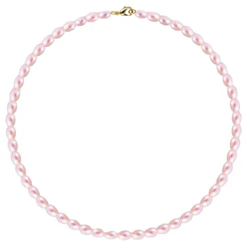 Colier Perle Naturale Lavandă Ovale, Aur 14K (aur 585) | KASKADDA®