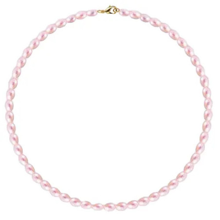 Colier Perle Naturale Lavandă Ovale, Aur 14K (aur 585) | KASKADDA®