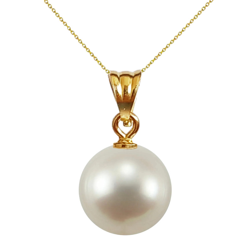 Colier Perla Naturală Albă, 10 mm, Aur 14K | KASKADDA® Colier Perla Naturală Albă, 10 mm, Aur 14K | KASKADDA®