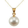 Colier Perla Naturală Albă, 10 mm, Aur 14K | KASKADDA®