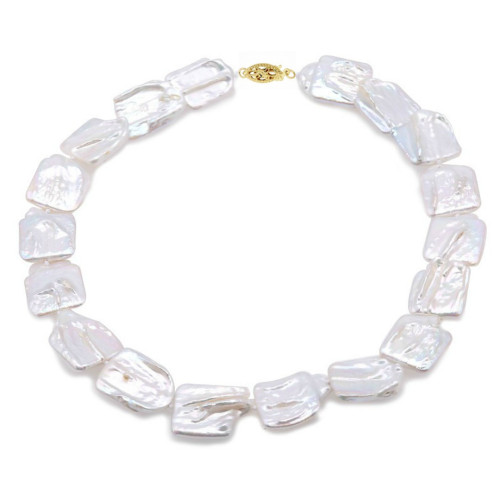 Colier Perle Baroque Albe, Aur 14K (aur 585) | KASKADDA®