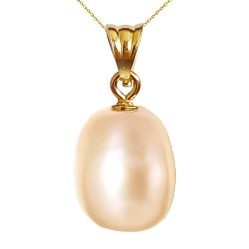 Colier Perla Naturală Crem, 11/9 mm, Aur 14K | KASKADDA®