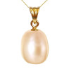 Colier Perla Naturală Crem, 11/9 mm, Aur 14K | KASKADDA®