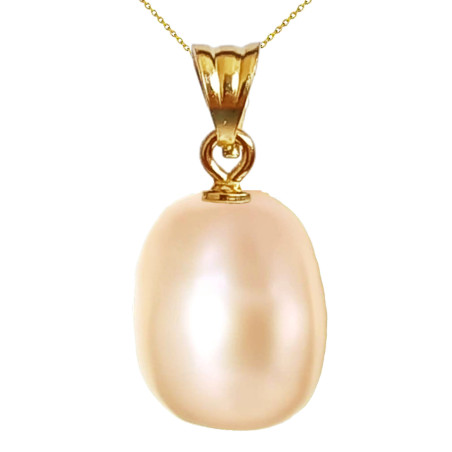 Colier Perla Naturală Crem, 12/9 mm, Aur 14K | KASKADDA®