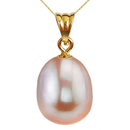 Colier Perla Naturală Lavandă, 12/9 mm, Aur 14K | KASKADDA®