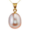 Colier Perla Naturală Lavandă, 12/9 mm, Aur 14K | KASKADDA®