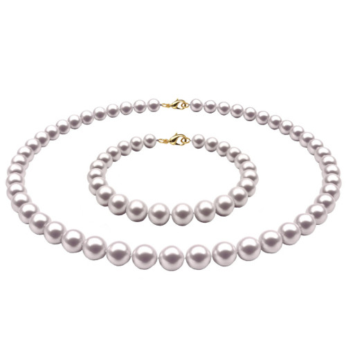 Set Perle Naturale Albe 6–7 mm, Aur 14K – Colier și Brățară | KASKADDA®
