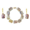 Set Perle Baroque Multicolore, Aur 14K – Brățară și Cercei | KASKADDA®