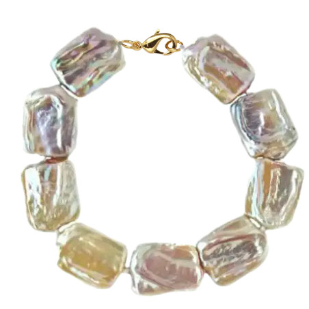 Set Aur 14k Bratara si Cercei Perle Naturale Baroque
