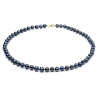 Set Perle Naturale Negre 7–8 mm, Aur 14K, Colier și Brățară | KASKADDA®