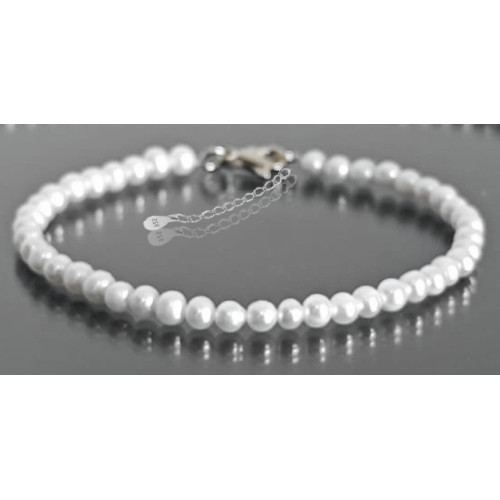 Set Perle – Colier și Brățară cu Perle Naturale Rare, Mici 4–5 mm, Calitatea AA+, Închizători Argint 925 – KASKADDA®