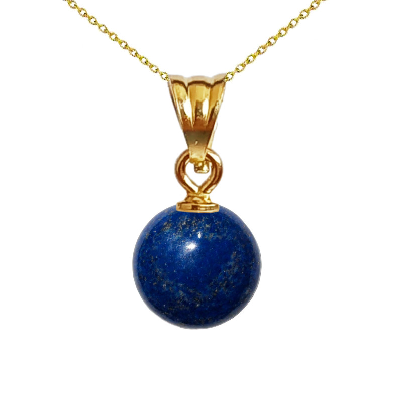 Colier Aur cu Pandantiv Aur de 14 karate si Piatra Semipretioasa Naturala de Lapis Lazuli de 8 mm Colier Aur cu Pandantiv Aur de 14 karate si Piatra Semipretioasa Naturala de Lapis Lazuli de 8 mm