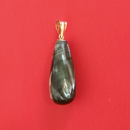 Set Aur Pandantiv si Cercei cu Pietre Semipretioase Rare de Seraphinite - Piatra Ingerilor