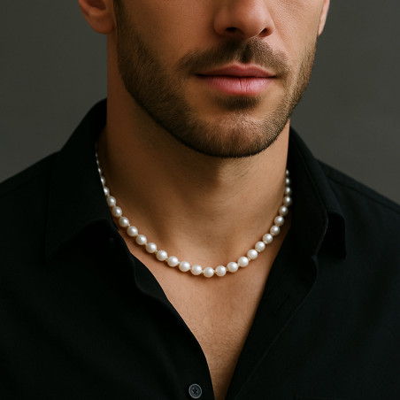 Colier perle barbati, albe, 6–7 mm, aur 14K| KASKADDA®