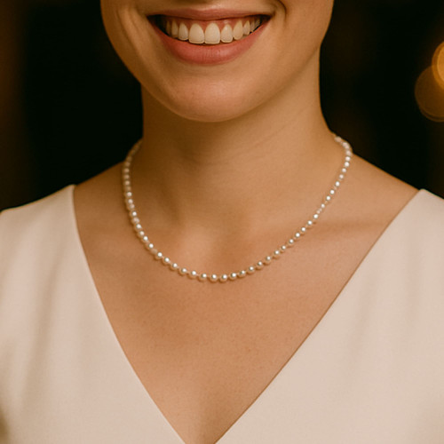 Colier Perle la Baza Gatului 4–5 mm, Aur 14K, Calitate AAA | KASKADDA®