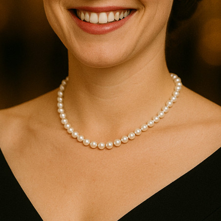 Colier perle la baza gatului 6–7 mm, Aur 14K | KASKADDA®