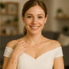 Set Office Perle Albe 8 mm, Aur 14K – Colier, Brățară, Cercei | KASKADDA®