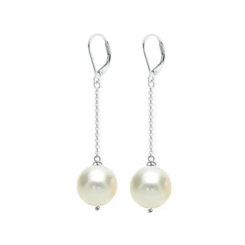 Cercei Argint Lungi cu Perle Naturale Albe