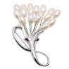 Brosa Buchet de Flori cu Perle Naturale Albe