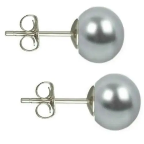 Set Cercei Argint cu Perle Naturale Negre, Crem, Gri si Lavanda de 7 mm