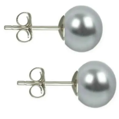 Set Cercei Argint cu Perle Naturale Negre, Crem, Gri si Lavanda 7 mm