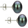 Set Cercei Argint cu Perle Naturale Negre, Lavanda si Gri de 10 mm
