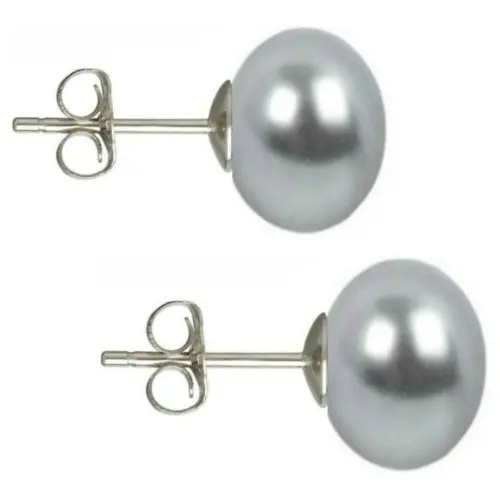 Set Cercei Argint cu Perle Naturale Negre, Lavanda si Gri de 10 mm