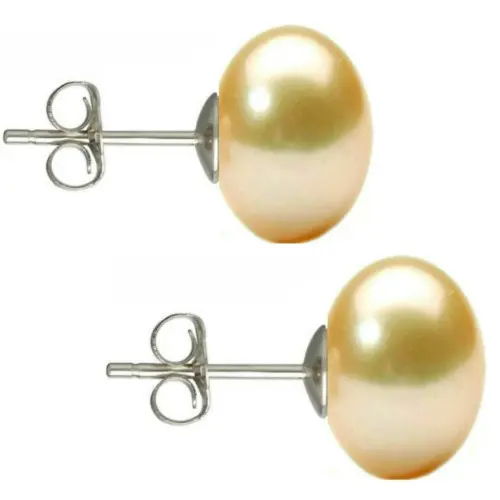 Set Cercei Argint cu Perle Naturale Crem si Gri de 10 mm