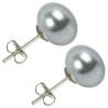 Set Cercei Argint cu Perle Naturale Gri si Lavanda de 10 mm