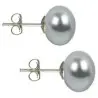 Set Cercei Argint cu Perle Naturale Negre si Gri de 10 mm