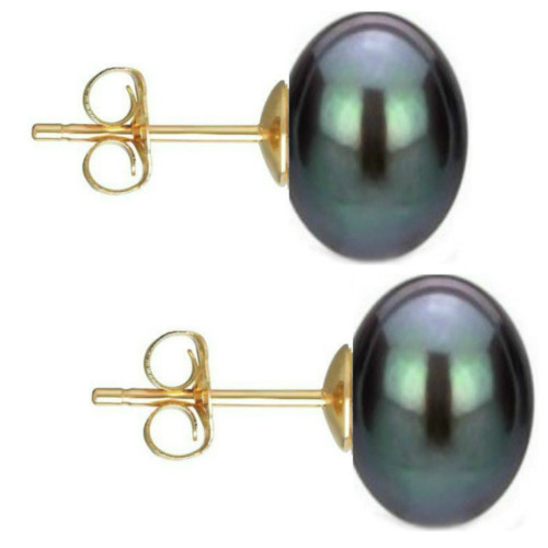 Set Cercei Aur cu Perle Naturale Negre, Lavanda, Crem si Albe de 10 mm