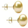 Set Cercei Aur cu Perle Naturale Gri, Crem si Albe de 10 mm