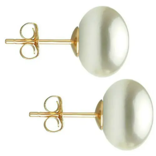 Set Cercei Aur cu Perle Naturale Gri, Crem si Albe de 10 mm