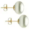 Set Cercei Aur cu Perle Naturale Lavanda si Albe de 10 mm