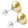 Cercei de Aur Alb cu Perle Naturale Crem de 10 mm