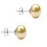 Cercei de Aur Alb cu Perle Naturale Crem de 10 mm
