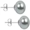 Set Cercei Aur Alb cu Perle Naturale Negre, Crem si Gri de 10 mm